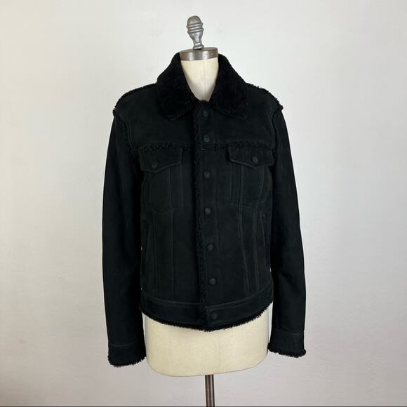 Authentic Saint Laurent Boyfriend Denim Merino Sherling Jacket NWT EUR 50 - Picture 1 of 13